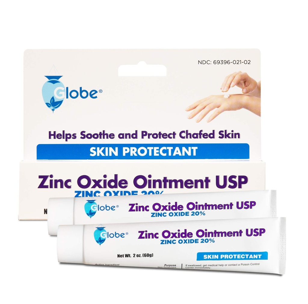 (2 Pack) Globo de óxido de zinco Pomada 20%, tubo de 2 onça (Total 4 onças) Proteção avançada da pele, para a erupção da fralda, alívio da hera venenosa, Sumac & Carvalho, protege da umidade, protege a pele chafocada