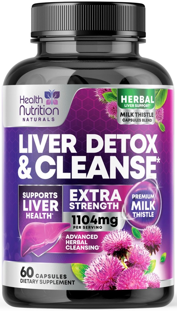 Fígado Gentil Cleanse Detox & Repair Formula - Suplemento de suporte de fígado avançado com cardo de leite de silymarin, raiz de dente de leão, extrato de alcachofra, alcaçuz, colina, & beterraba - 60 cápsulas de legumes