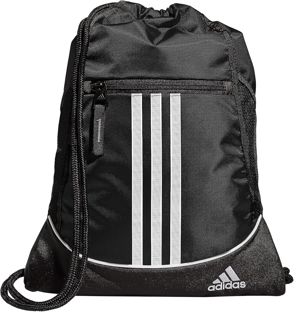 adidas Alliance Sackpack – Drawstring Backpack pequeno saco para homens e mulheres, preto, um tamanho