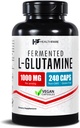 HealthFare L Glutamina 1000mg □ 240 Cápsulas Vegan □ Suplemento Amino-ácido de força extra Suporta equilíbrio digestivo, Absorção nutriente e recuperação muscular □ Não-GMO, Gluten-Free