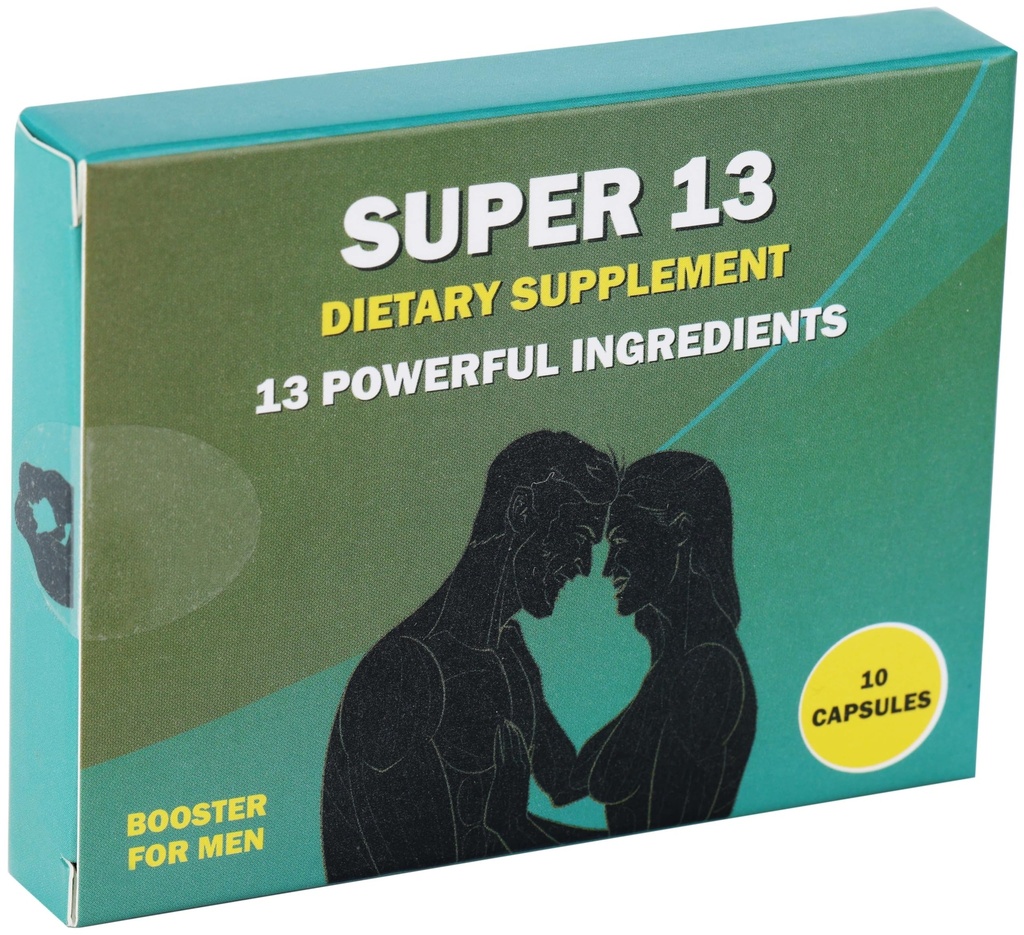 Super 13 Suplemento masculino de ervas de ação rápida para homens. 13 Ingredientes potentes - Horny Goat Weed Tongkat Ali Maca & More for Energy Vitality Stamina Endurance and Performance Enhancer Pills 10 Caps