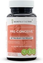 Segredos da tribo Pré-Conceção, 60 Cápsulas, 1000 mg, Vitex, Red Raspberry, Black Cohosh, Red Clover, White Peony, Shatavari. Preparando-se para Pregancy 60 Cápsulas