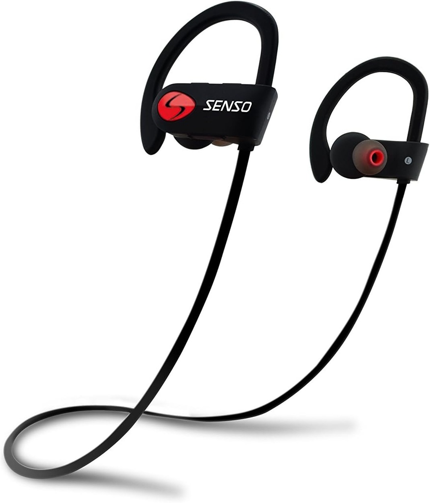 Auscultadores Senso Bluetooth, melhores Earbuds Wireless Sports w/Mic IPX7 Waterproof HD Stereo Sweatproof Earphones para ginástica Execução Treino Cancelando Earbuds Earbuds Ruído Cancelar Headsets