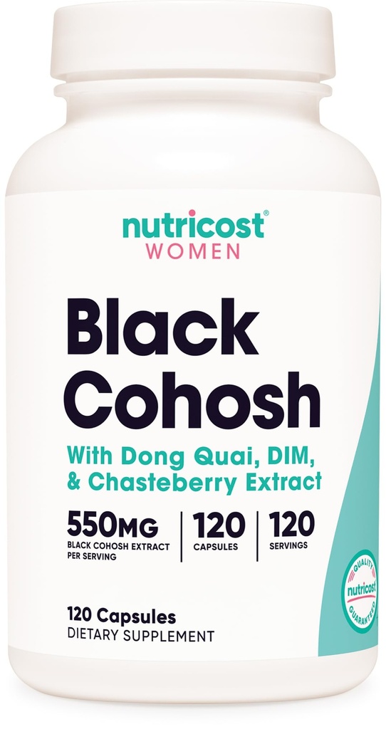 Nutricost Black Cohosh para Mulheres 660mg, 120 Cápsulas - com Don Quai, DIM, e Chaste Berry, Veggie Caps, Non-GMO, Gluten Free