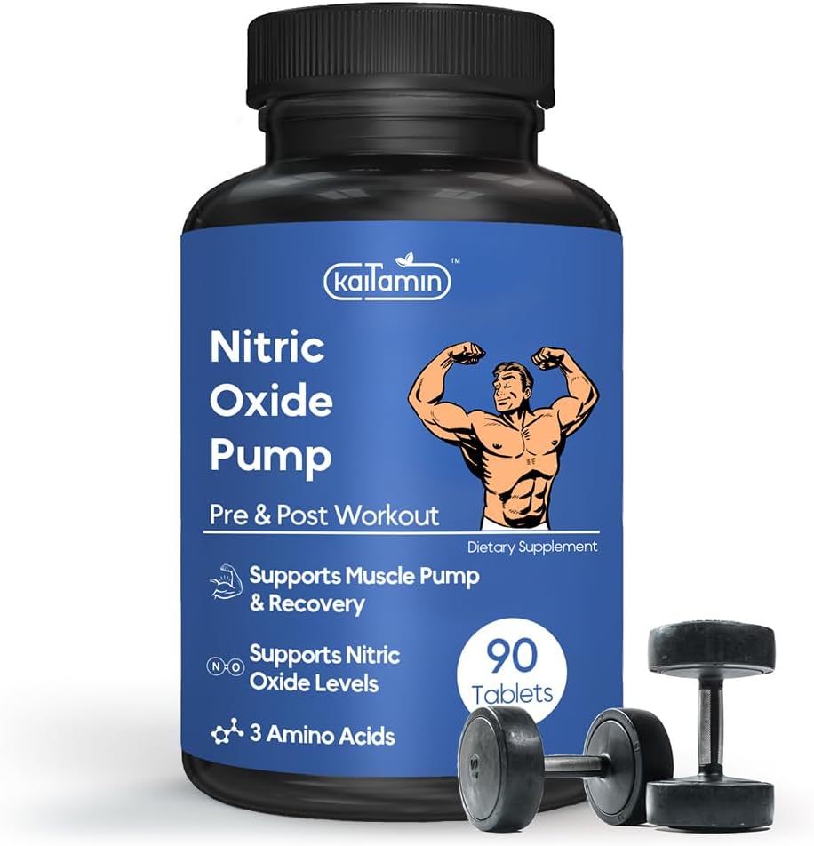 Suplemento de óxido nítrico Pré-treino Suplemento para homens Crescimento Muscular - 90 Vegan, Não-GMO pílulas de apoio à saúde masculina