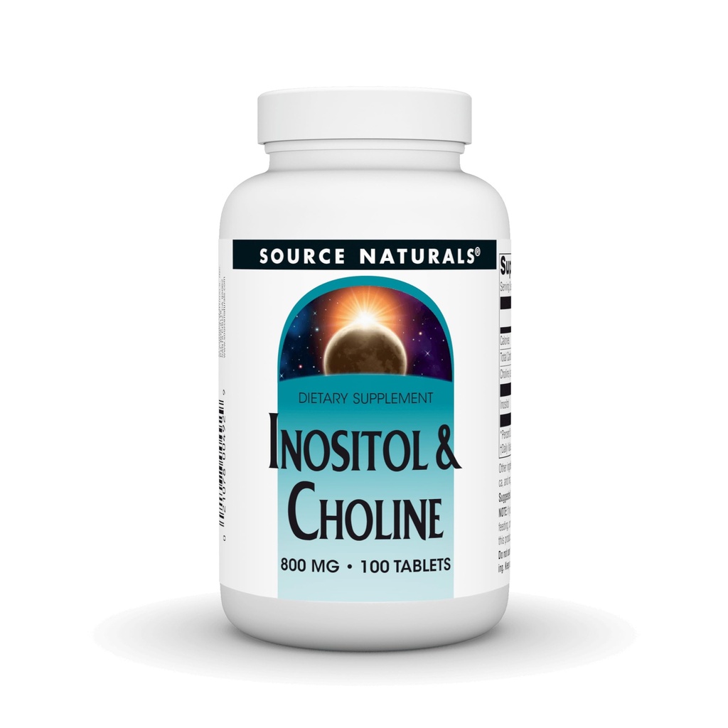 Fonte Naturals Inositol & Choline 800 mg Suporta Função Nerve saudável - 100 comprimidos