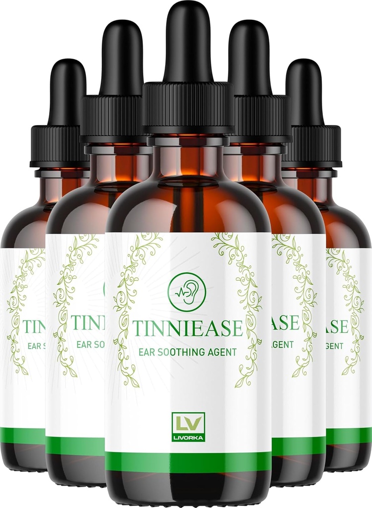 LIVORKA (5 embalagens) gotas de Tinniease, gotas de Tinniease para suporte auditivo, gotas de Tinni Easy, gotas de Tinniease, 5 garrafas para 150 dias