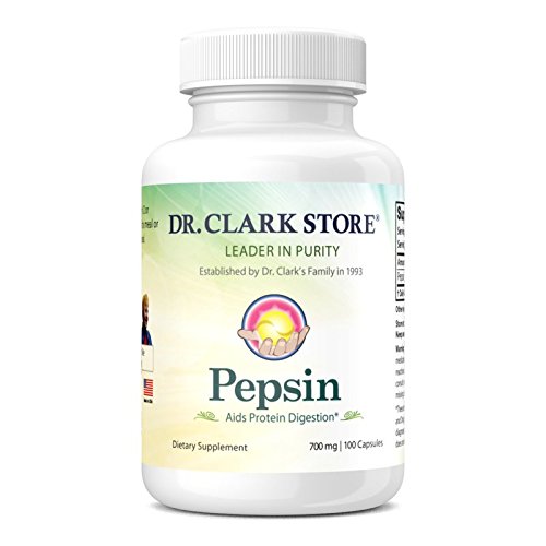 Dr. Clark Pepsin Suplemento, 700mg, 100 Cápsulas Gelatina