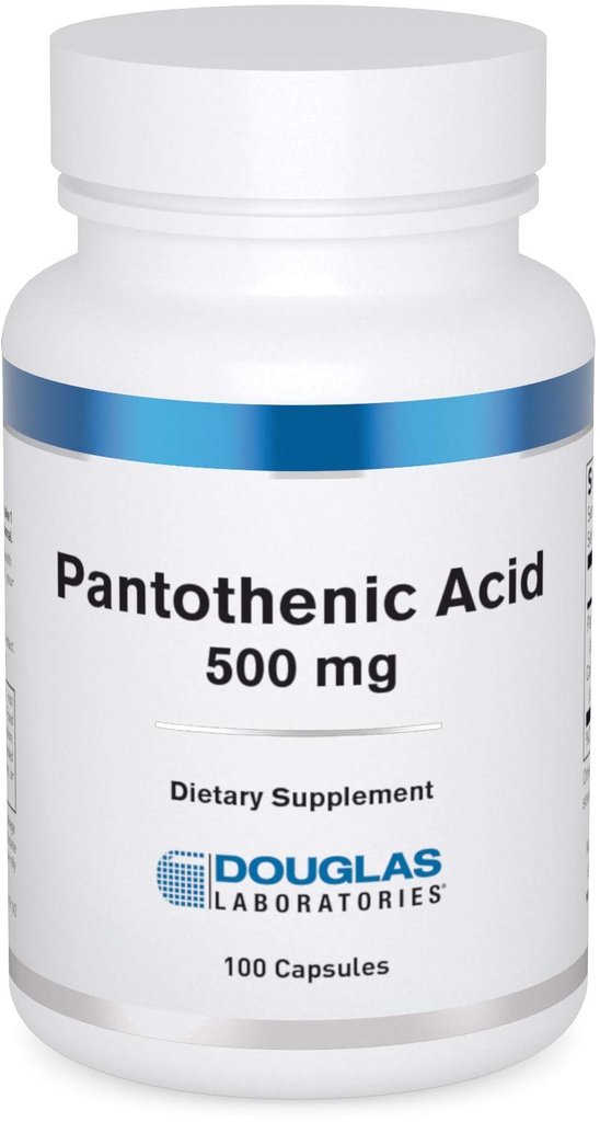 Douglas Laboratories Ácido Pantoténico 500 mg . Vitamina B5 para apoiar Produção de Energia Celular e Metabolismo * .. 100 Cápsulas