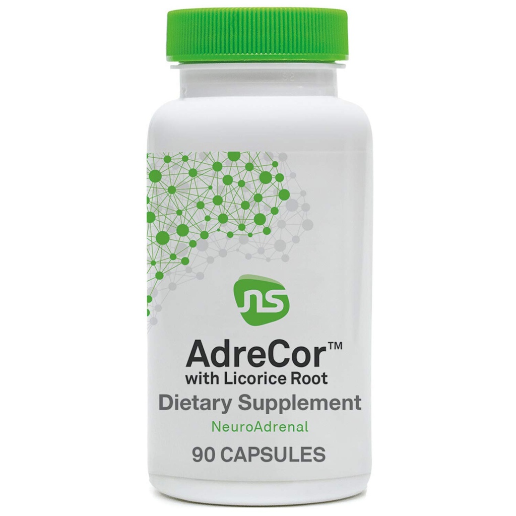 NeuroScience Cortisol Manager & Adrenal Support Supplements for Daily Energy - AdreCor with Licorice Root - L Tyrosine & More to Combat Fatigue & Promove a Healthy Stress Response (90 Cápsulas)