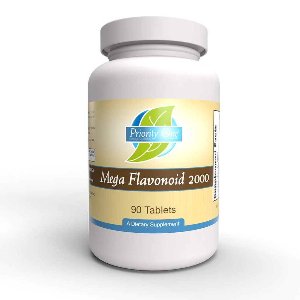 Priority One Vitaminas Mega Flavonoid 2000 90 Comprimidos - Combinação de bioflavonóides com dose clínica.