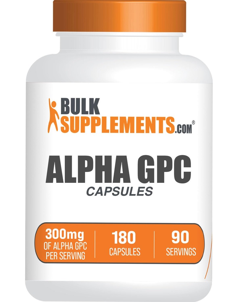 BulkSupplements.com Cápsulas Alpha GPC - Suplementos de Acetilcolina, Alpha GPC 300mg - Suplementos de Colina, Glúten Grátis, 2 Cápsulas por Serviço, 180 Cápsulas (Pacote de 1)