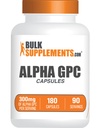 BulkSupplements.com Cápsulas Alpha GPC - Suplementos de Acetilcolina, Alpha GPC 300mg - Suplementos de Colina, Glúten Grátis, 2 Cápsulas por Serviço, 180 Cápsulas (Pacote de 1)