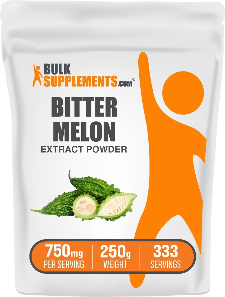 BulkSuplements.com Extrato de melão amargo em pó - Suplemento de melão amargo, Extrato de gota amarga - Suplemento de ervas, sem glúten, 750mg por serviço, 250g (8,8 oz) (Pacote de 1)