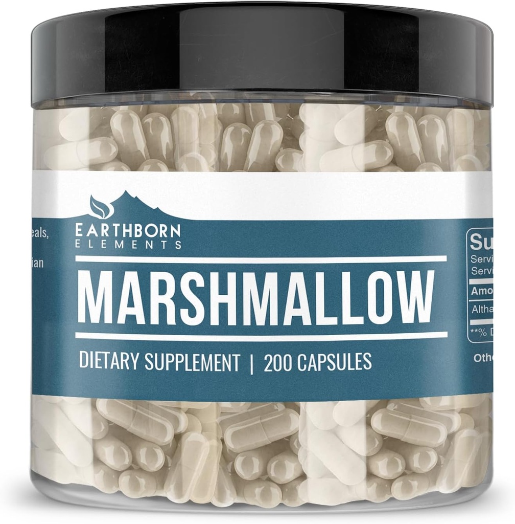 Elementos nascidos na Terra Marshmallow Raiz 200 Cápsulas, Puro e não diluído, Sem aditivos