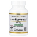 Resveratrol, 98% Puro Trans- Resveratrol, Livre de Emodin e HAPs, Fonte Italiana, 200 mg, 60 Cápsulas Veggie
