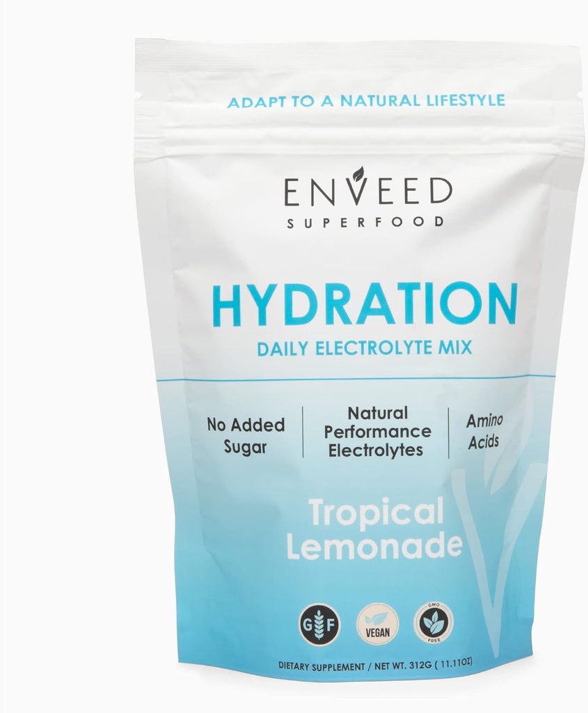 HIDRATAÇÃO SUPERFOOD – Mistura de recuperação muscular ativa livre de açúcar para homens e mulheres — Vitamina C, zinco, magnésio e BCAA Aminoácidos – Maximize a hidratação do treino com eletrólitos Premium — 20 Servings