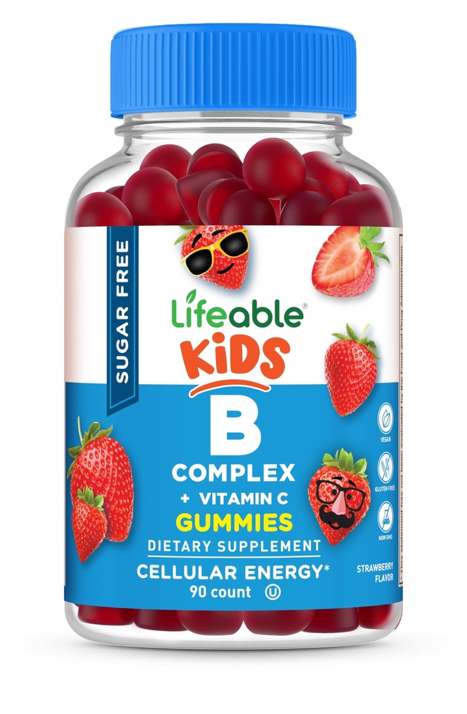 Complexo de Vitamina B Vitamina livre de açúcar vital para crianças Complex B-complexo com Vitamina C - Vitaminas Complexos VIT B - Energia e Nerve Support - Crianças B Complexo de Vitaminas para meninos e meninas