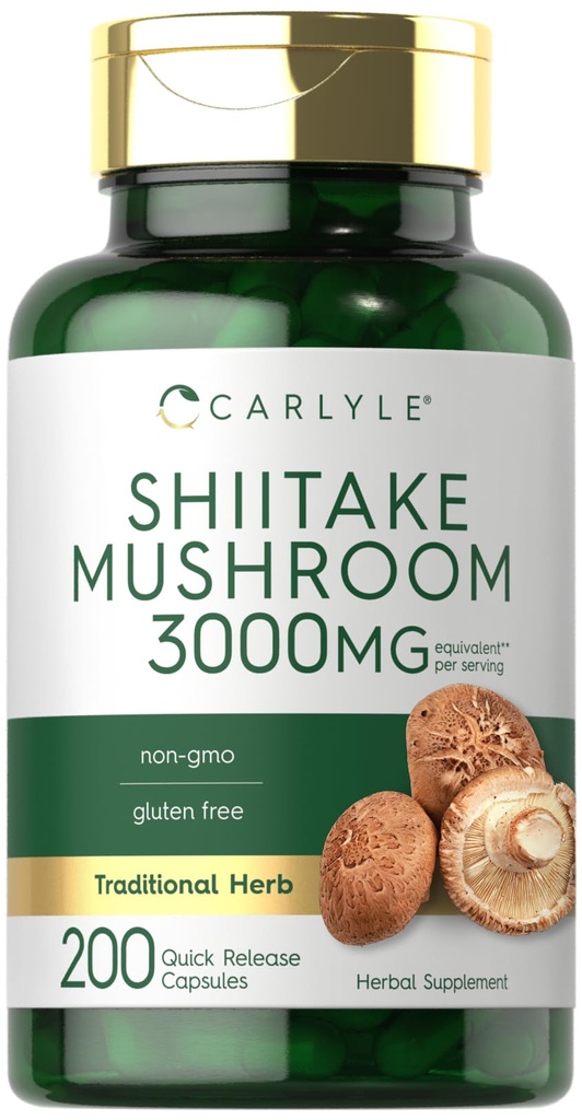 Extrato de Cogumelo Carlyle Shiitake 3000mg 200 Cápsulas