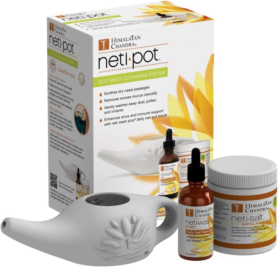 Himalayan Chandra ECO Neti Pot completo Sinus Cleansing System Starter Kit