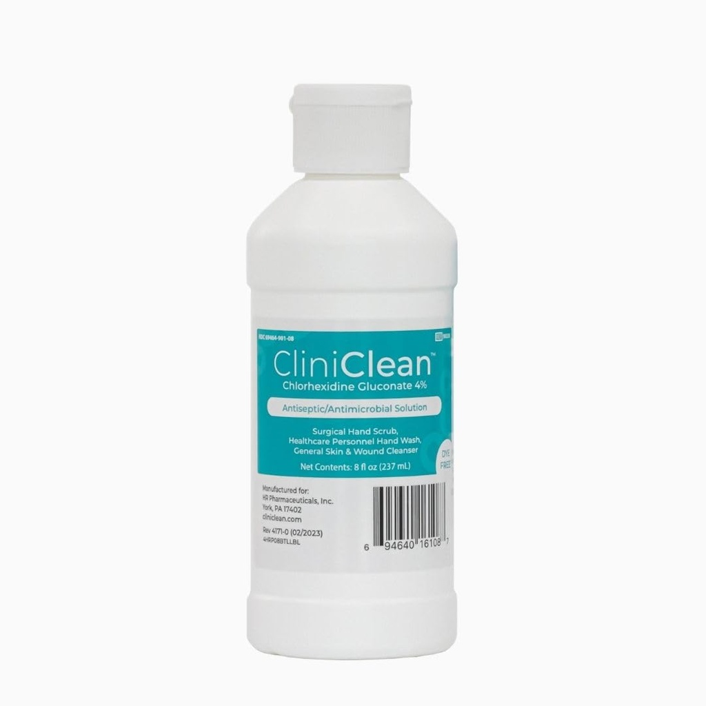 Solução Versátil e Antisséptica contendo Gluconato de Clorexidina 4% (CHG), Odorless, Dye-free, Prep Paciente Pré-Op, Lavar Mão Pessoal, Scrub Mão (4 onças. Flip-Top - 1 garrafa) - Batch Final