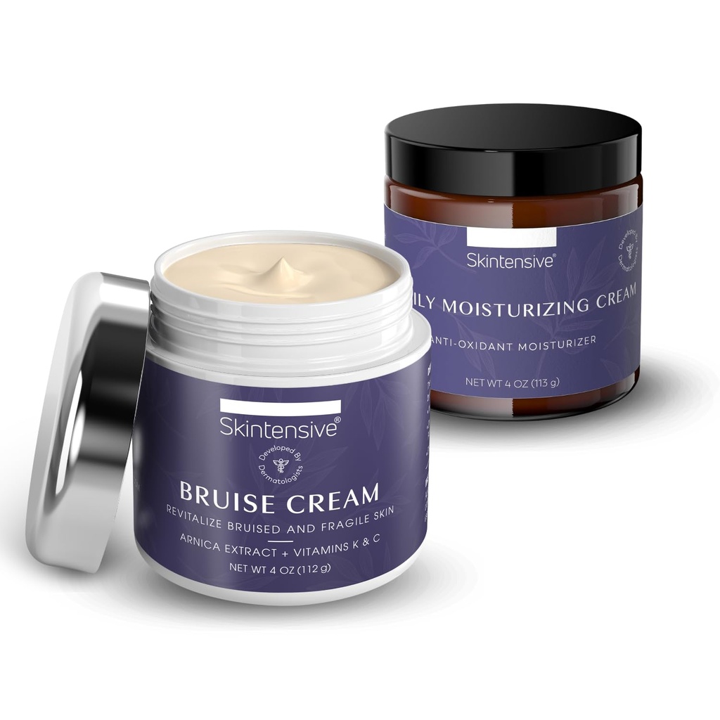 Pacote de creme hidratante SKINTENSIVE – cuidado hidratante para pele seca, delicada – uso diário para rosto, mãos e corpo – (4 onças cada)