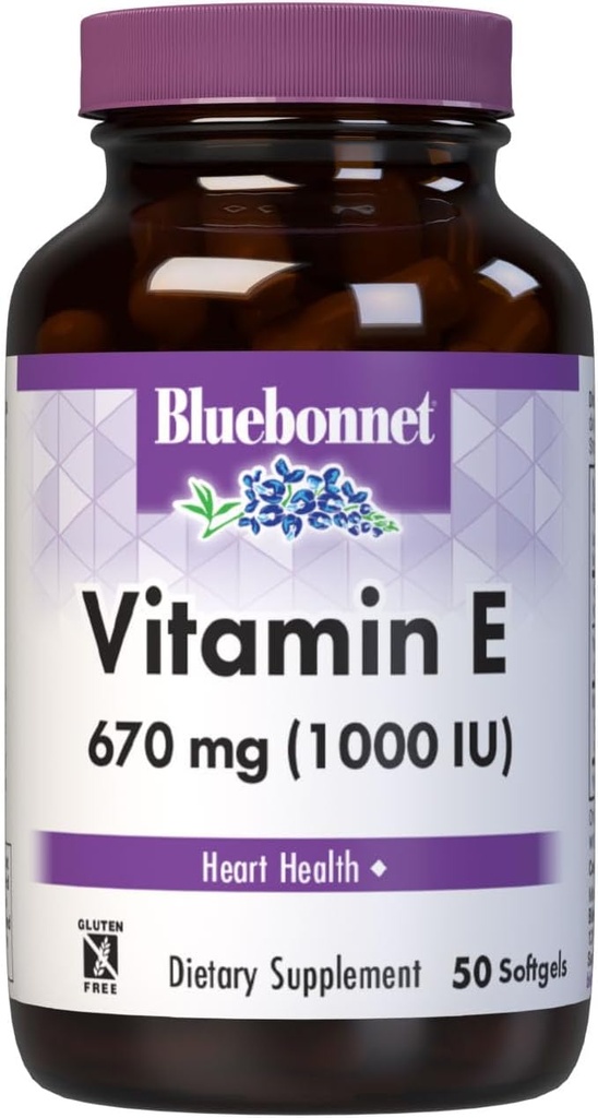 BlueBonnet Vitamina E 1000 UI Softgels mistos, 50 contagem