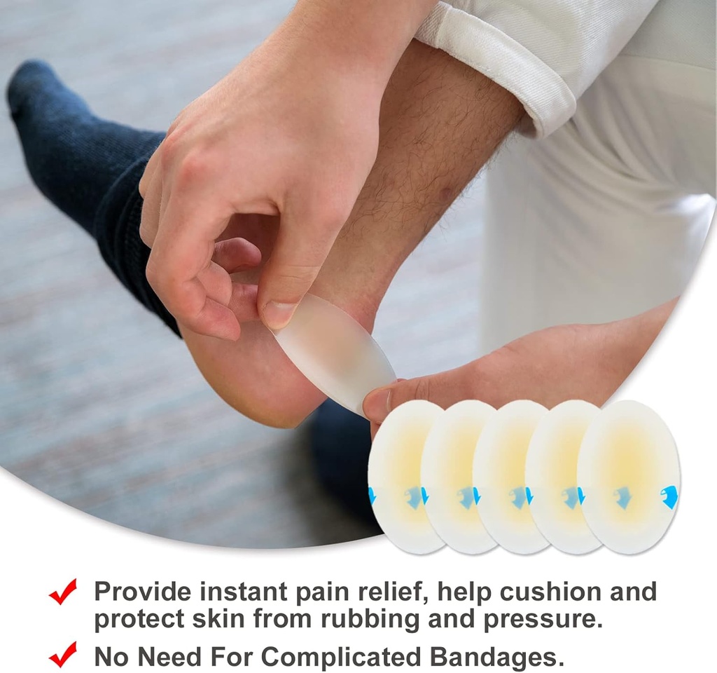 Blister Cushions (15PCS) Gel de selo hidrocolóide Bandagens para dedos, dedos dos pés, calcanhares - almofadas impermeável de prevenção de bolhas, adesivo ultra-fino