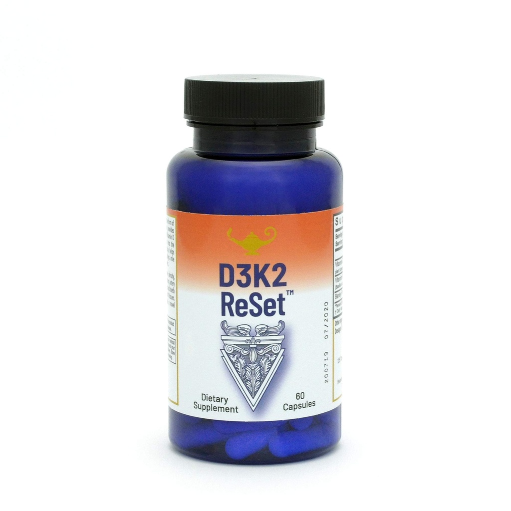 RnA ReSet D3K2 Reiniciar – 4.000 UI Suplemento de vitamina D3 e 100 mcg K2 (60 cápsulas)
