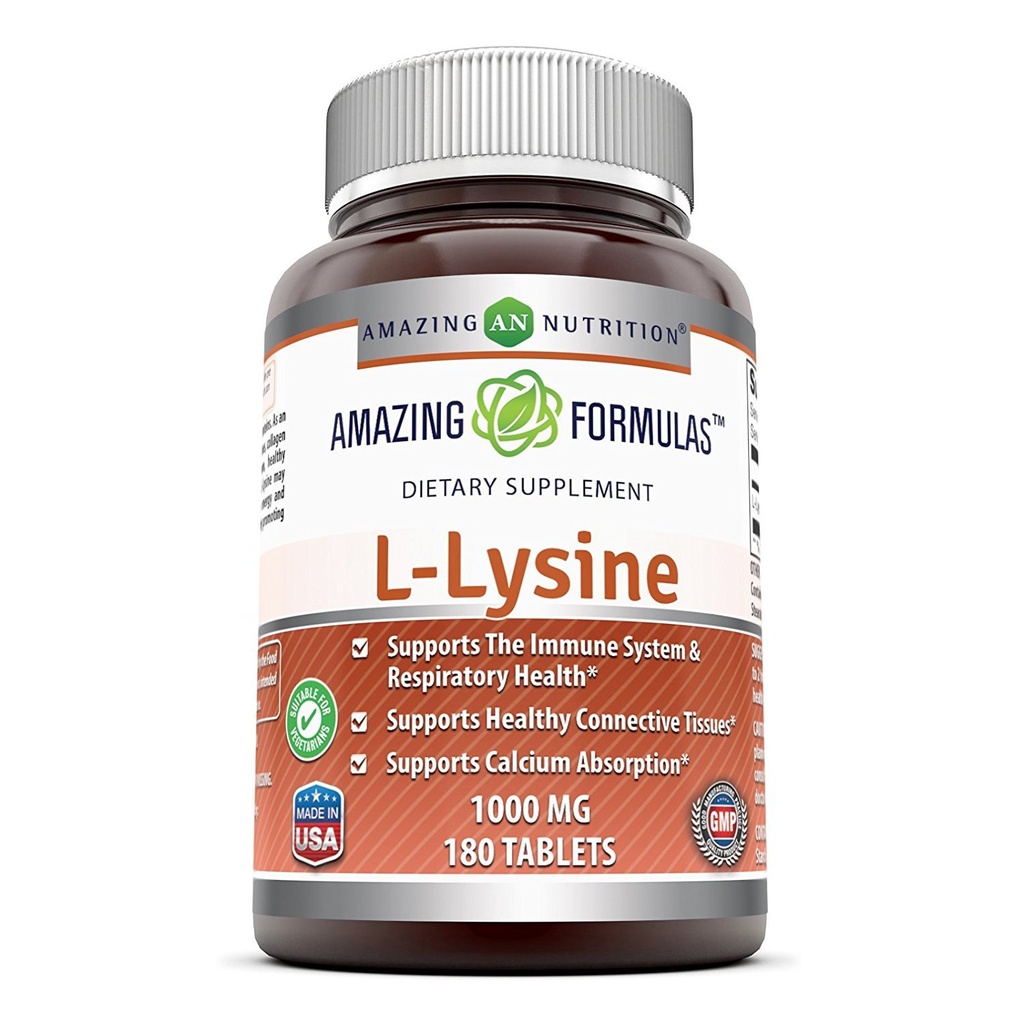 Fórmulas surpreendentes L-Lysine 1000 Mg Amino Acid Supplement (Suplemento de Ácidos Aminográficos)