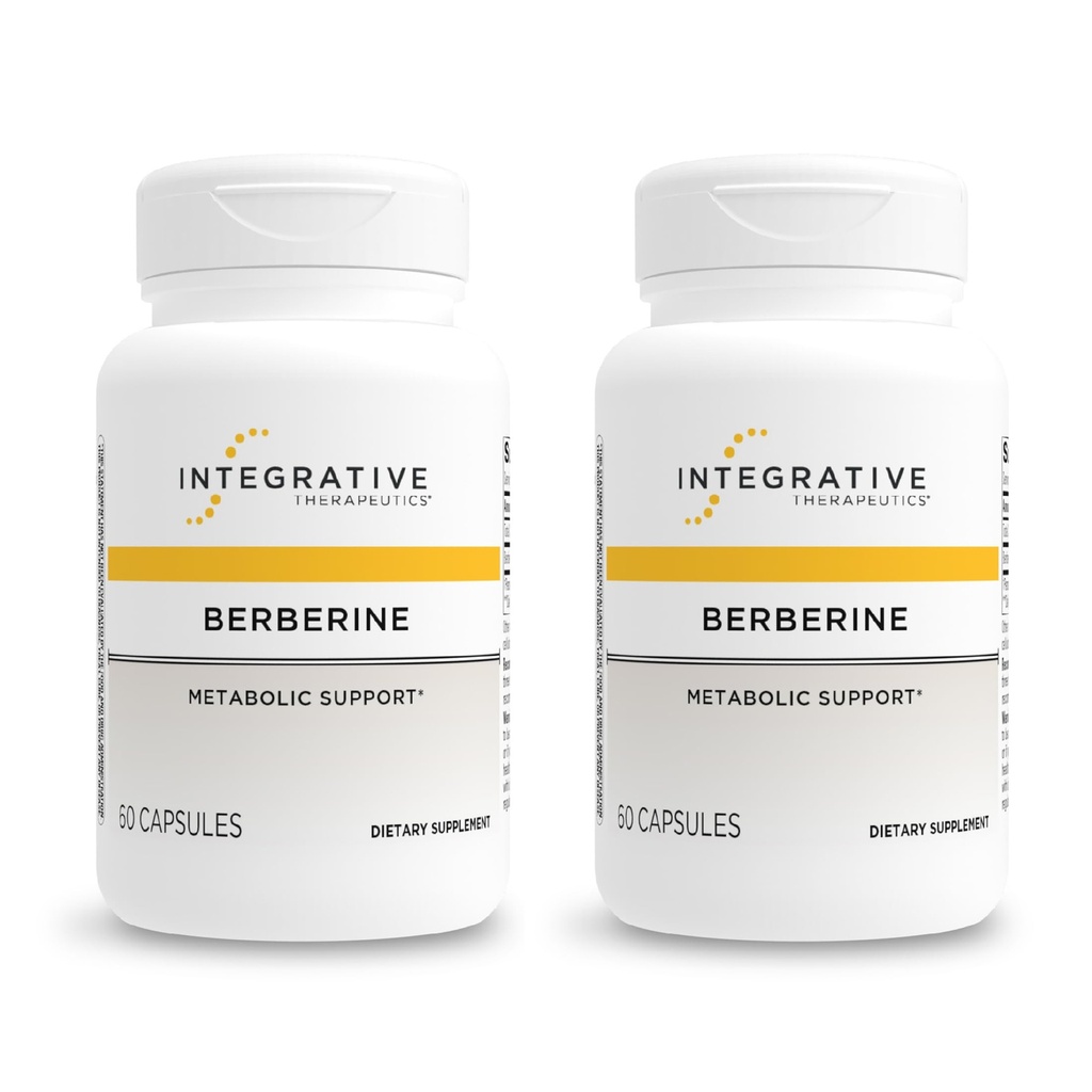 Terapêutica Integrativa Berberine - Suplemento para Metabolismo de Energia Celular e Suporte Metabólico* - Dairy-Free & Gluten-Free - 120 Cápsulas (120 Servidores)