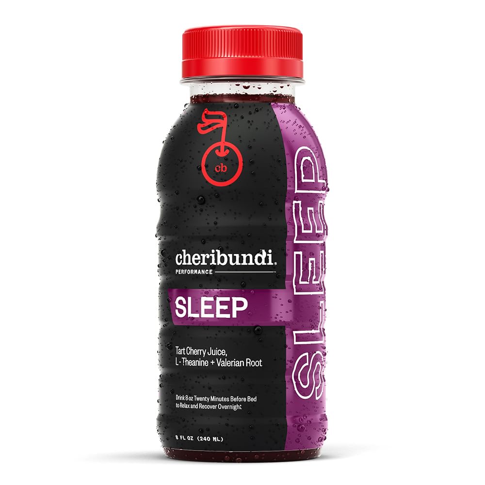 Cheribundi Tart Cherry Suco de Cereja Dormir Tart Suco de Cereja com L-Theanina & Raíz Valeriana Drinque de Recuperação de Atletas