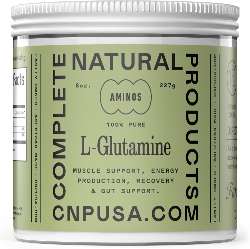 Puro L-Glutamina em pó Suplemento - 8 onças (227g) Natural Vegan Bulk L Glutamina para Keto, Gut Saúde, Probiótico, Suporte IBS