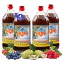 TAHITI TRADER (4-PK) Suco Noni de alta potência original - Puro suco de fruta Noni com mirtilo e framboesa - Antioxidante orgânico Superfood Suportando energia e saúde corporal - (32 oz, 4 Pack)