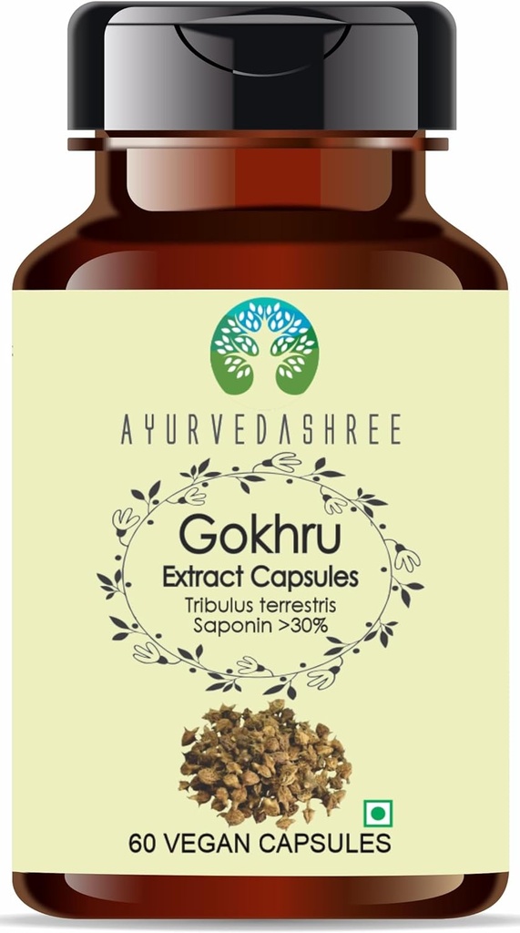 Gokhru Extract 500mg - 60 Cápsulas Vegetarianas .Tribulus Terrestris .Todos Natural , 100% Vegan , sem glúten , GMP certificado