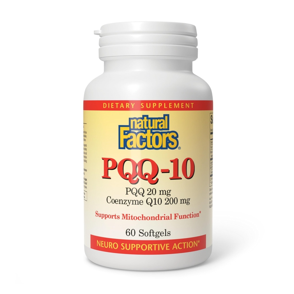 Fatores Naturais, PQQ-10, Suporta Energética e Envelhecimento Saudável, Suplemento Alimentar, 60 softgels (60 porções)