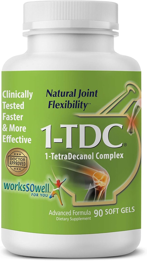 1Tdc Joint & Muscle Health 90 géis macios formulados para fornecer alívio completo do corpo melhorado com 1Tetradecanol complexo para promover a flexibilidade natural conjunta segura e eficaz