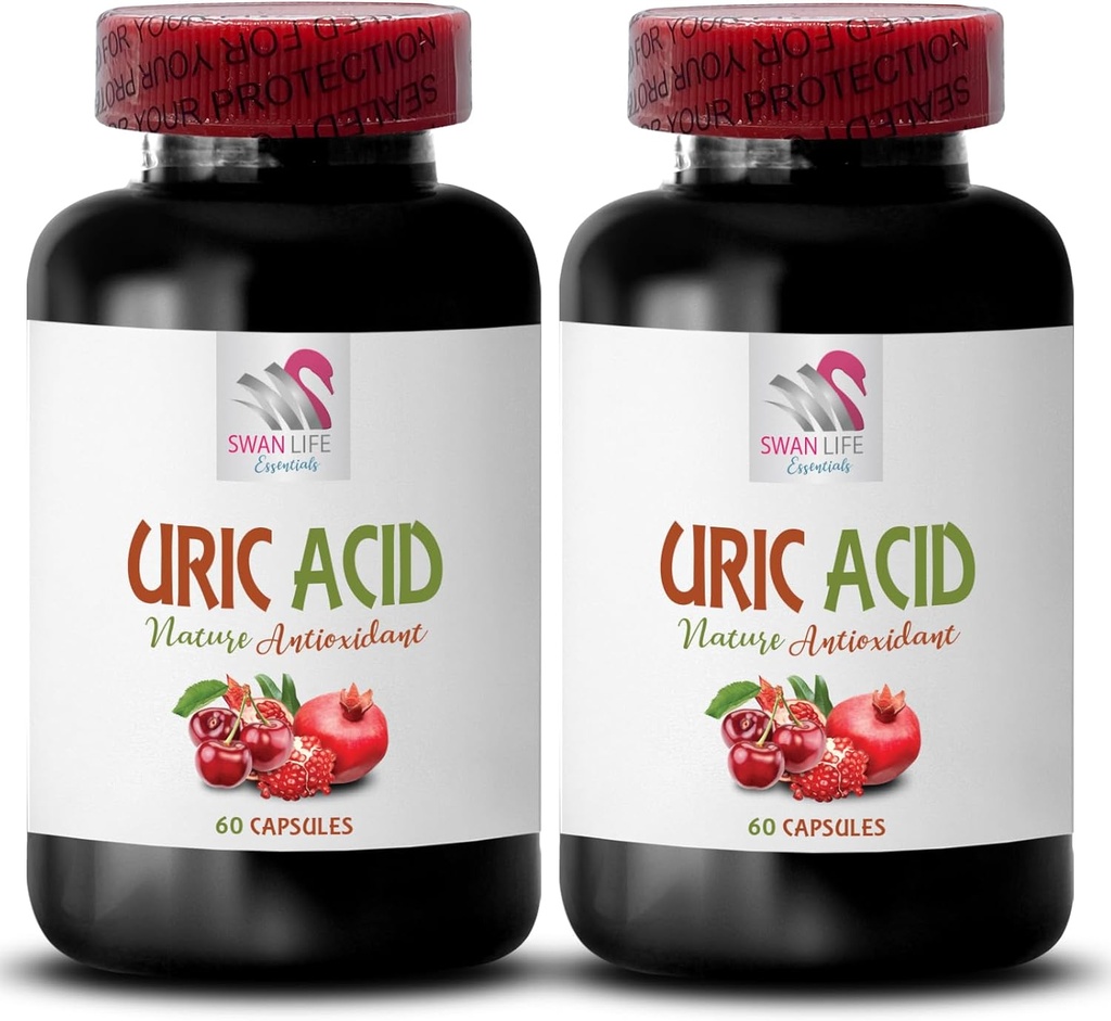 acúmulo de ácido úrico - URIC ACID - manejo de ácido úrico, reduzir o ácido úrico rapidamente, suplementos para ácido úrico, como baixar o ácido úrico, extrato de café verde, cápsulas de cereja tart, romã 2Bot 120Cap
