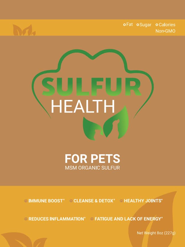 Enxofre de animal de estimação orgânico - 99,9% Puro HSH Suplemento para Animais de estimação - Teste de laboratório e certificado HSH Pet