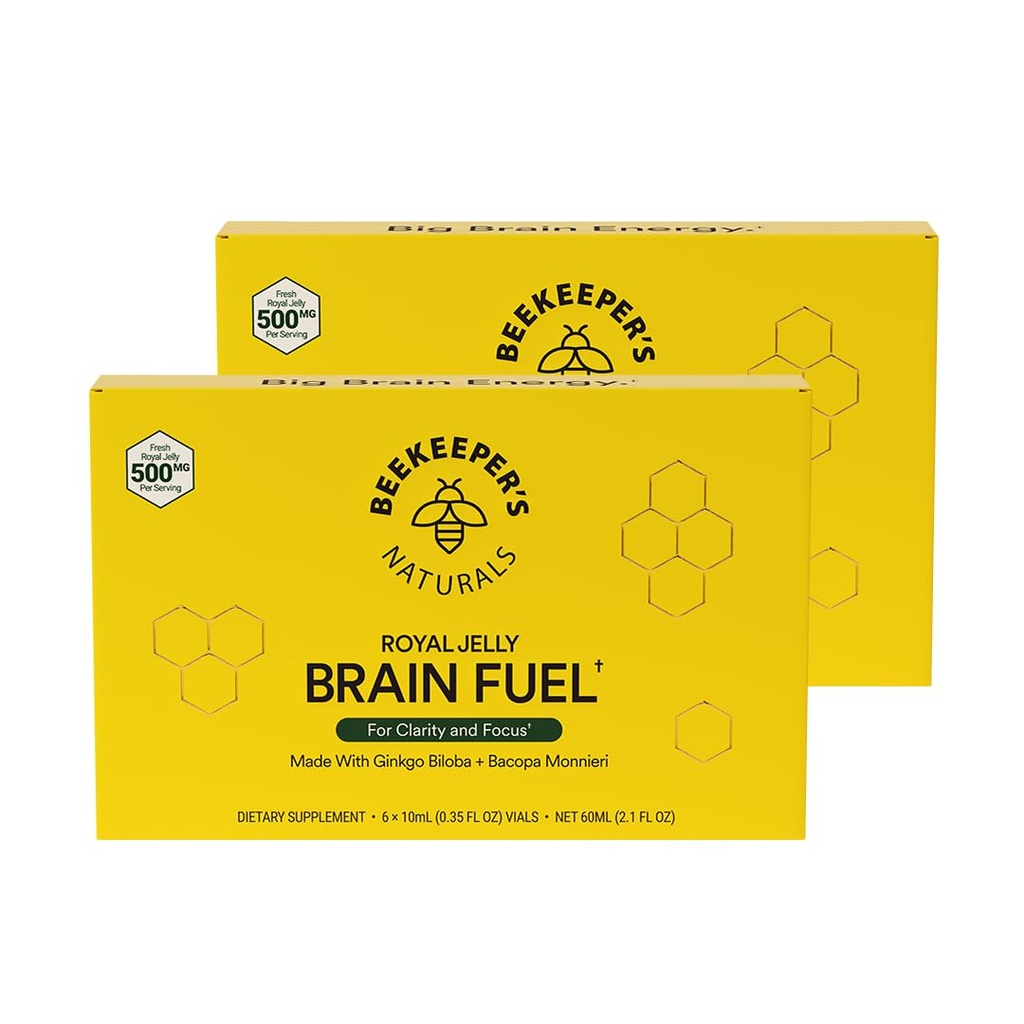 Combustível Cerebral B.LXR - Memória, Foco e Clarity Fórmula Líquida, Suporta Produtividade Geleia Real, Ginkgo Biloba, Bacopa Monnieri Keto Friendly, Gluten & Caffeine-Free, 6 ct (2 Pack)