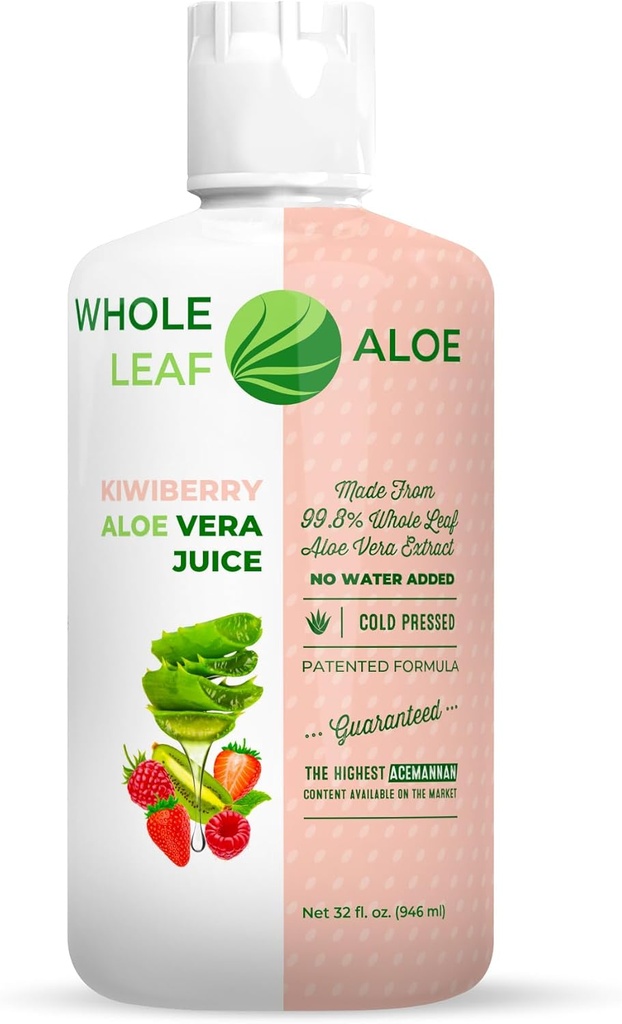 Desbloqueie o poder da folha inteira Aloe Vera - Infundida com o sabor delicioso do Kiwi Berry. Nossa Fórmula Patenteada Boats A maior concentração Acemanan disponível, garantida. Sem água adicionada.