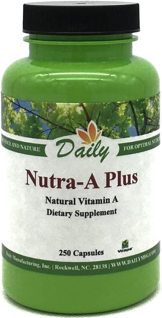 Fabricação diária Nutra-A PlusTM (Vitamina A-Palmitato vegetariano & Beta-Caroteno) 250 Cápsulas vegetarianas