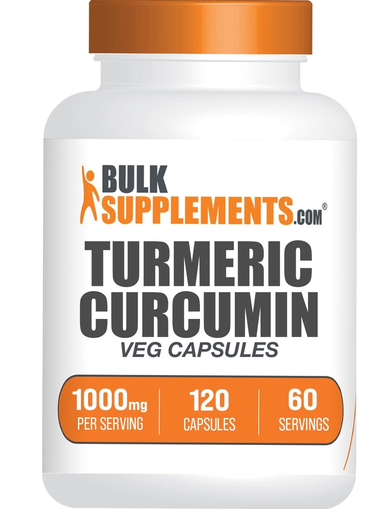 BulkSupplements.com Cápsulas de Extrato de Açafrão - Suplemento de Açafrão, Suplemento de Curcumina Açafrão 1000mg - Cápsulas de Glúten, 120 Veg (Pack of 1)