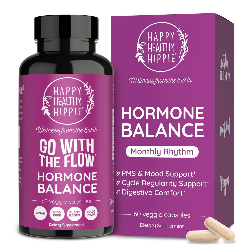 Equilíbrio hormonal para as mulheres – Suplemento de suporte PMS, menopausa & Perimenopausase □ Alivio Bloating, Cãibra Menstrual, Humidade, PMDD □ Suplementos Chasteberry, Preto Cohosh, Dong Quai □ Vegan, Não-GMO, 60 Ct