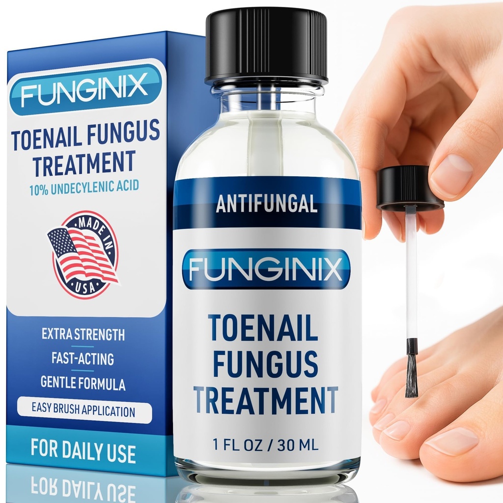 FUNGINIX Tratamento de Fungos de unhas Extra força - Antifúngico tratamento de unhas com 10% de ácido undecilênico & óleo de árvore de chá - nutrido por 15+ Óleos naturais e botânicos - Made in USA (Packaging May Vary)