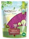 Comida para viver suco de groselha preta orgânica em pó, 8 onças — Não-GMO, cru, Kosher, Vegan Superfood, Bulk, Rico em antioxidantes, Ótimo para sucos, bebidas, e smoothies, contém Maltodextrina