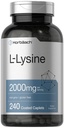 Horbäach L-Lysine Supplement 2000mg 240 Caplets Forma Livre L-Lysine Hydrocloreto □ Vegetarian, Non-GMO, Gluten Free