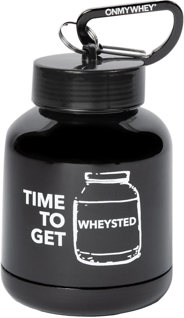 ONMYWHEY duplo Scoop (180cc) proteína e suplemento Keychain Funil, tempo para obter Wheysted