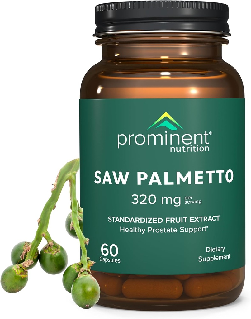 Nutrição proeminente Saw Palmetto Supplement, Healthy Prostate Support Saw Palmetto for Men, Supplement for Urinary Health, 160 mg, 30 Day Supply
